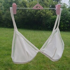 White Unlined Bra, Braleete Top with Adjustable Straps Large